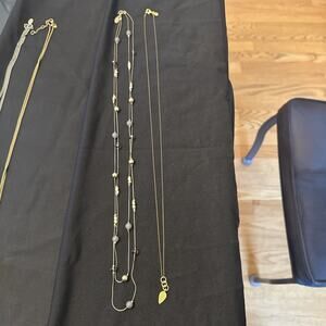 Gold Tone Designer Necklace Lot Of 2 by Loft & David Aubry